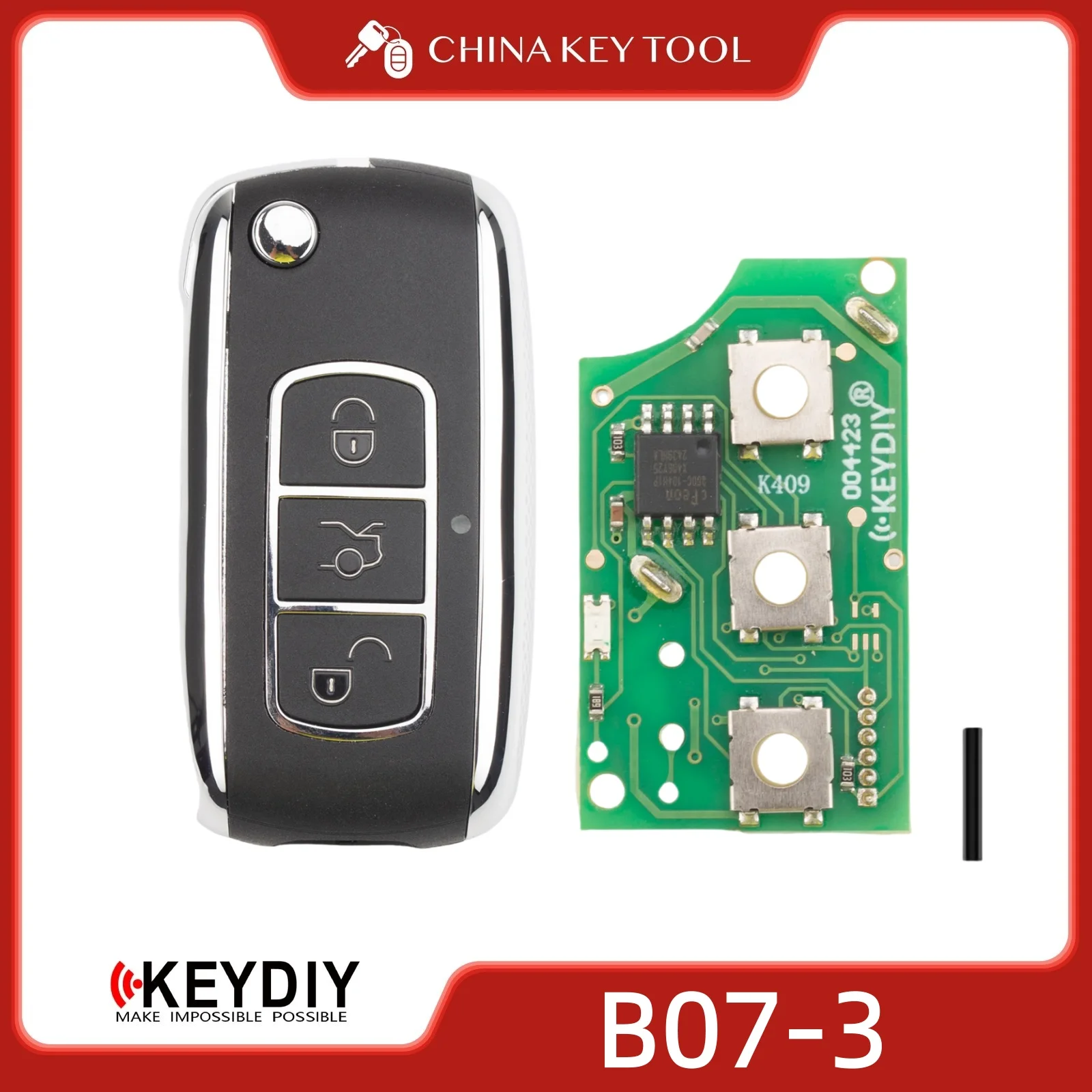 

KEYDIY KD B07-3 Universal Flip Remote Key 3 Buttons Compatible with Bentley Type