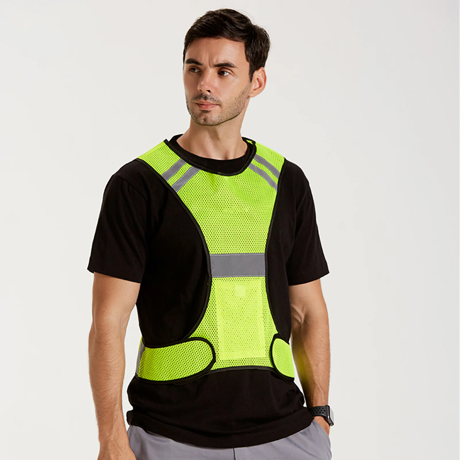 Neon Yellow Safety Vest High Visibility Riding for Jogging at Night Reflective Running Jacket