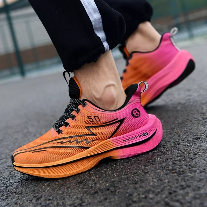 Male Carbon Plate Running Shoes Fashiona Lightweight Casual Sneakers Outdoor Sports Tennis Shoes Marathon Shoe Mens Trainers