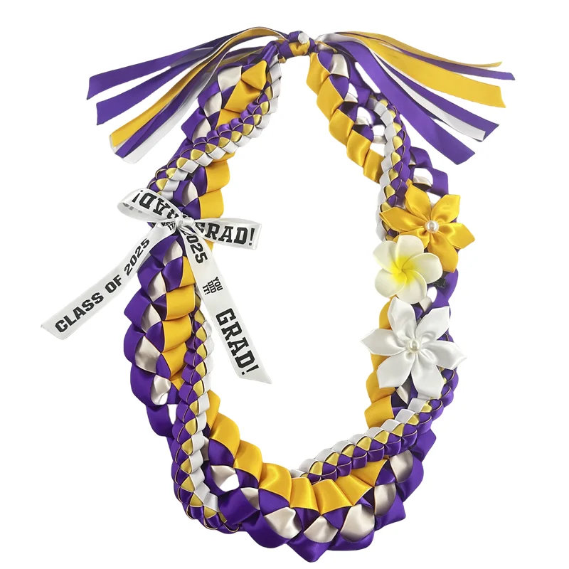 

White Foam Hawaiian Frangipani Artificial Plumeria Flower Wreath Floral DIY Wedding ribbon lei