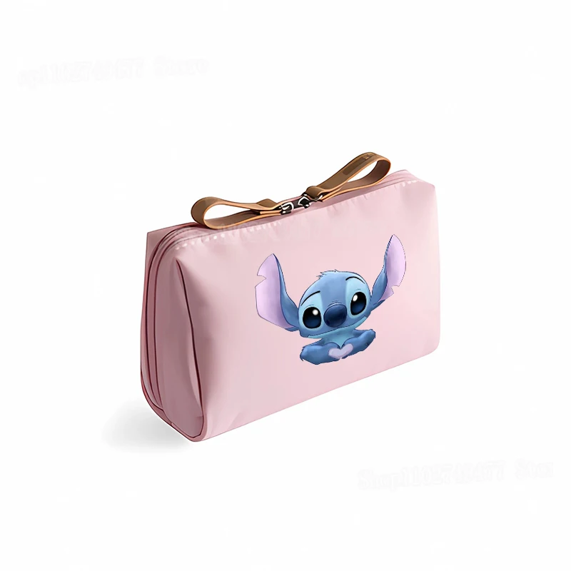 Cartoon Disney&Stitch Makeup Bag High Quality Bow Storage Box Skincare Products Toiletries, Bathroom Hotel women Handbag