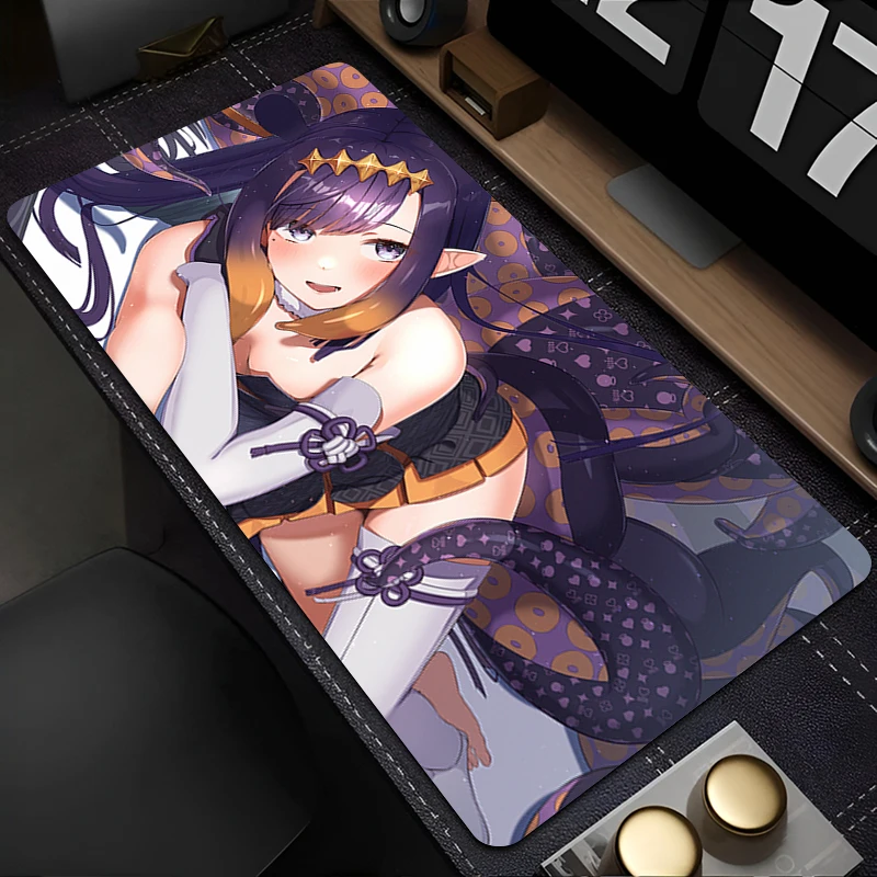 لوحة ماوس للكمبيوتر المحمول خزانة مكتب لوحة المفاتيح PC حصيرة مكتبية كبيرة لوحة ماوس غير قابلة للانزلاق H-hololive Ninomae Ina Nis وسادة مطاطية ممتدة