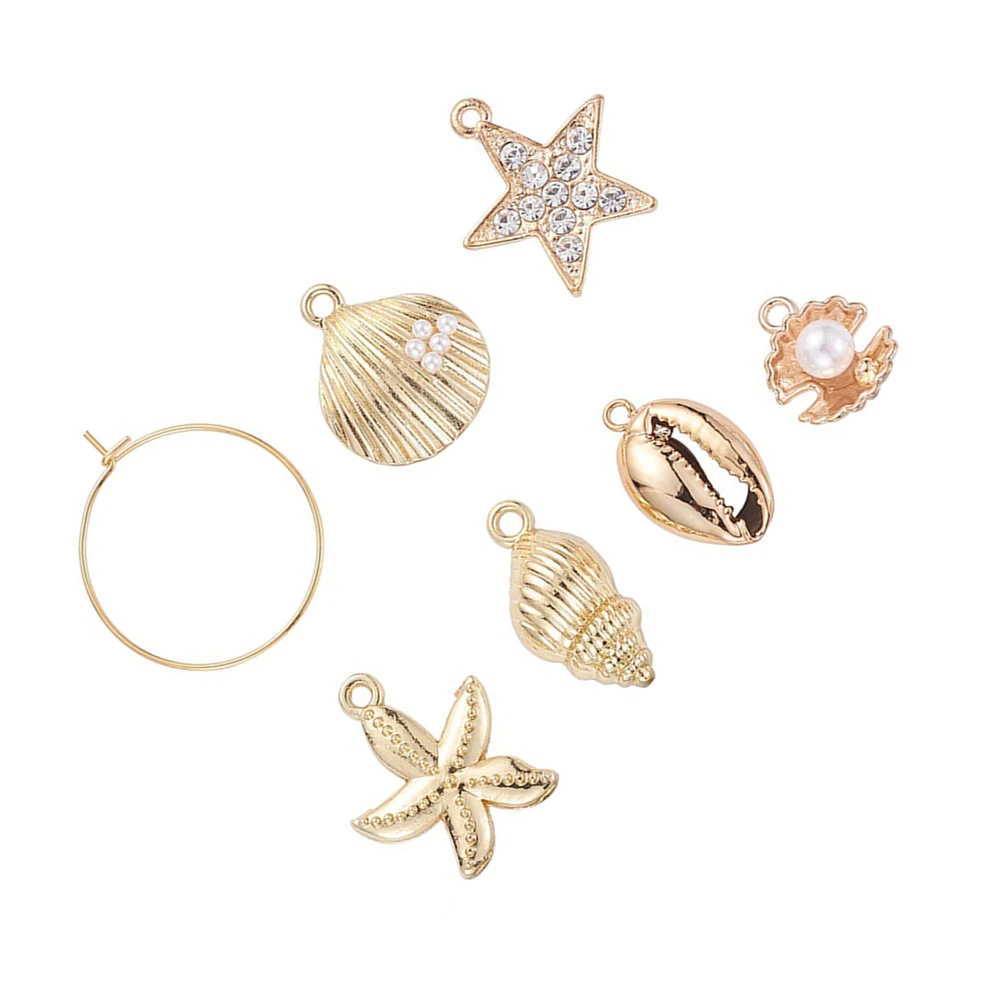 

24pcs Marine Style Earring Accessories DIY Pendants Alloy Jewelry Loop Drop Style Creative Chic Durable
