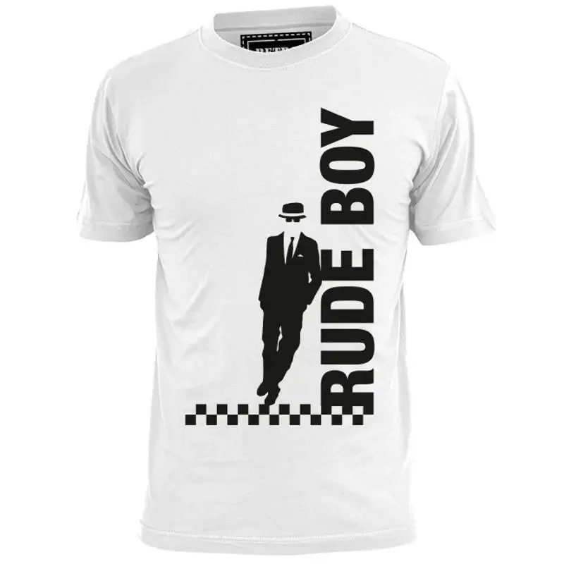 Mens Leaning Rudeboy 2 Tone Ska T Shirt Specials Madness Hall Rude Boy