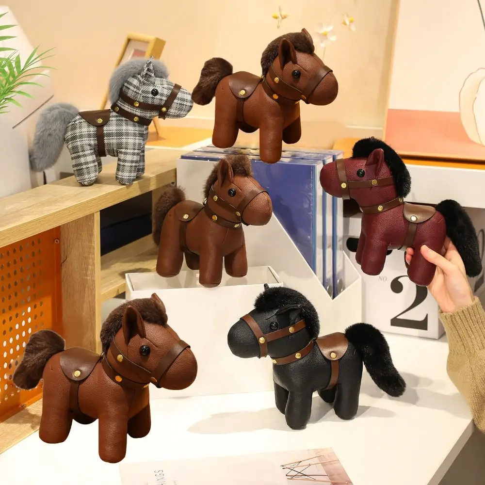 لطيف دمية الحصان قلادة الحيوان محاكاة الحصان قلادة بولي Leather الجلود أفخم الحصان قلادة لينة أفخم محشوة ألعاب حيوانات حقيبة ديكور