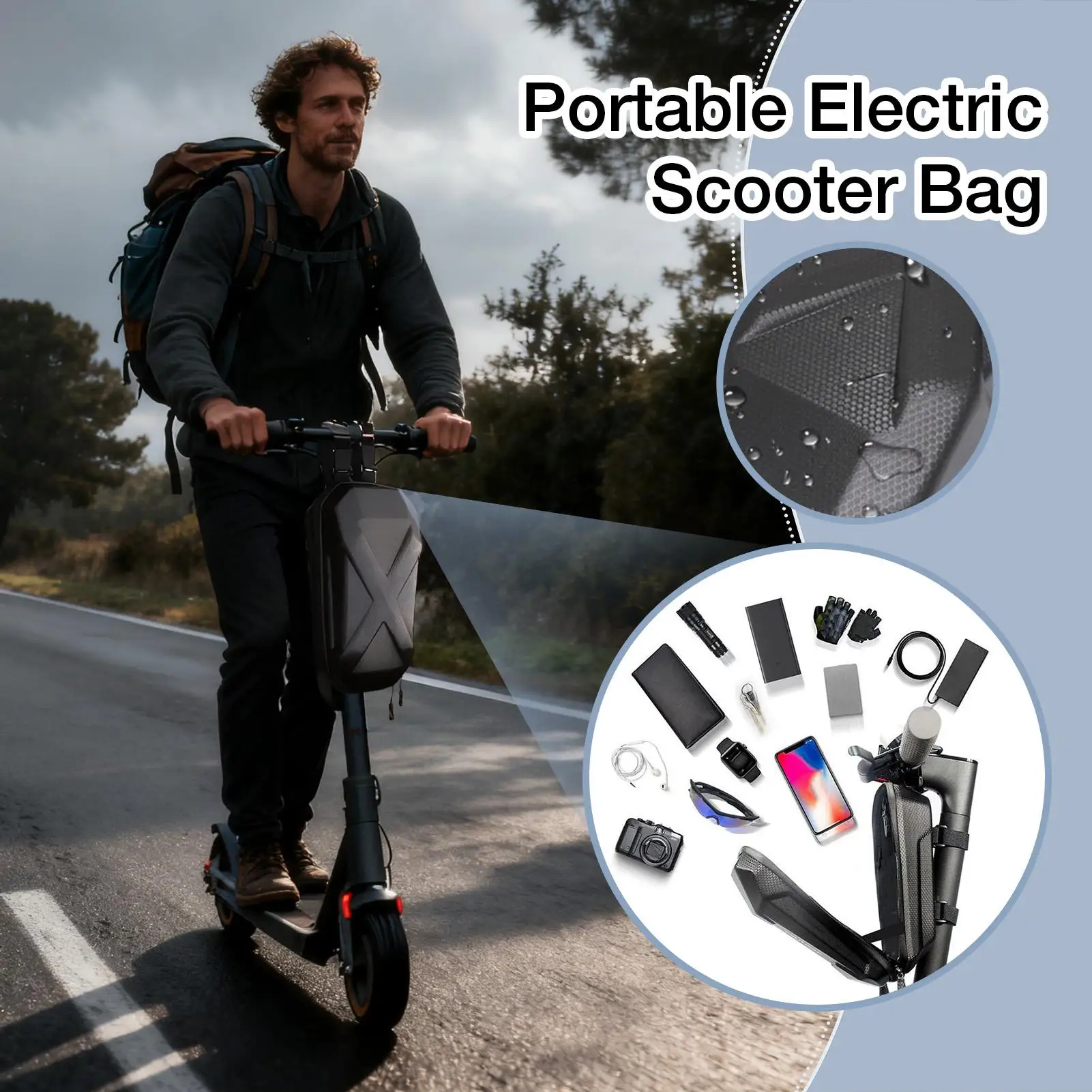 Waterproof Electric Scooter Bag, Large Capacity Pouch with Secure Strap for Daily Commute, Cycling, and Outdoor Travel