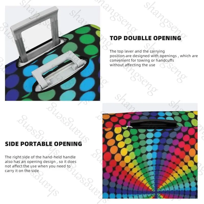 Colored dots Travel suitcase protective case, suitcase cover, elastic protection, washable Luggage cover, 18-32 in