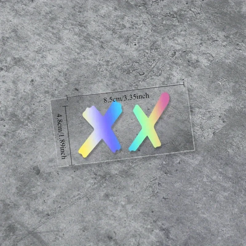 1Set XX Pattern Holographic/White/Black/Red Waterproof Vinyl Stickers for Car Motorcycle Helmet Decor