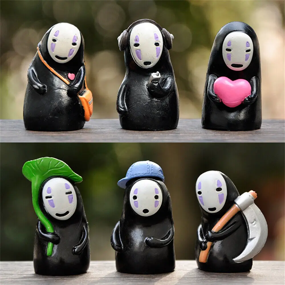 6pcs/set Anime Spirited Away No-Face Man Figure Model Toy New