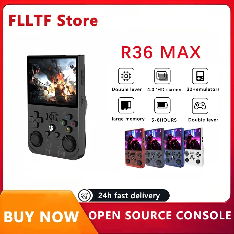 R36 MAX Retro Handheld Game 4.0Inch IPS Screen Console 64 128GB Portable Pocket Video Player Supports 30+ Emulators 20000+gremas