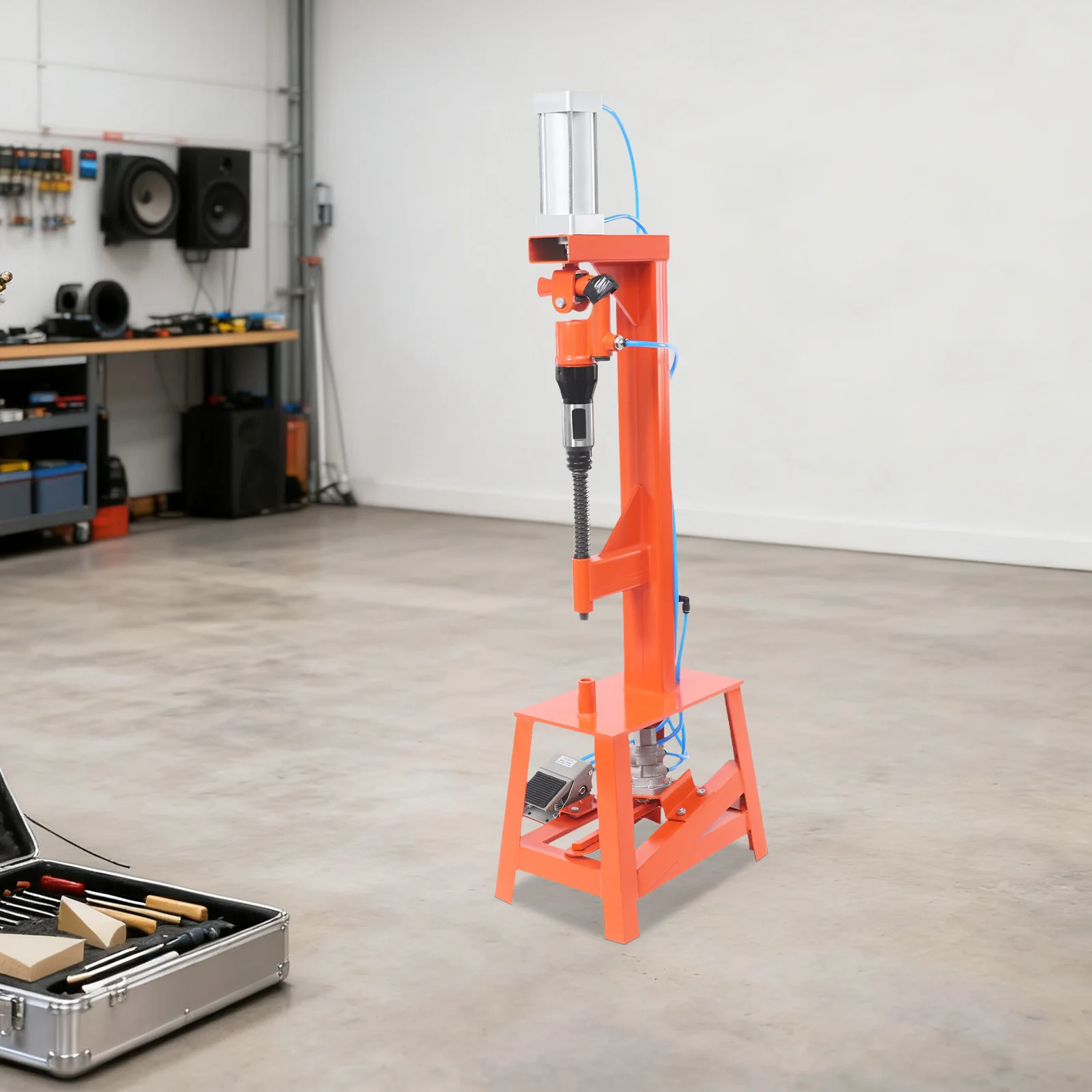 آلة تثبيت وسادة الفرامل الهوائية باللون البرتقالي، 8J Impact Energy 1MPa Max Air Pressure Floor Standing