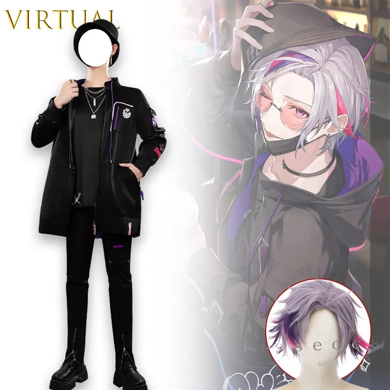 الظاهري Nijisanji Minase Soku تأثيري حلي شعر مستعار أنيمي نمط لعب الأدوار الملابس هالوين زي عيد الميلاد Disfraz Mujer