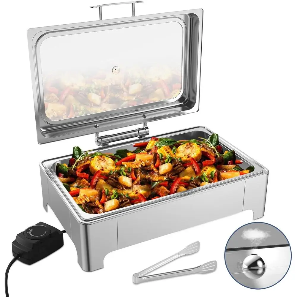 

Электрическая грелка для шведского стола на 9 литров с рулонной крышкой, регулируемым нагревом для общественного питания