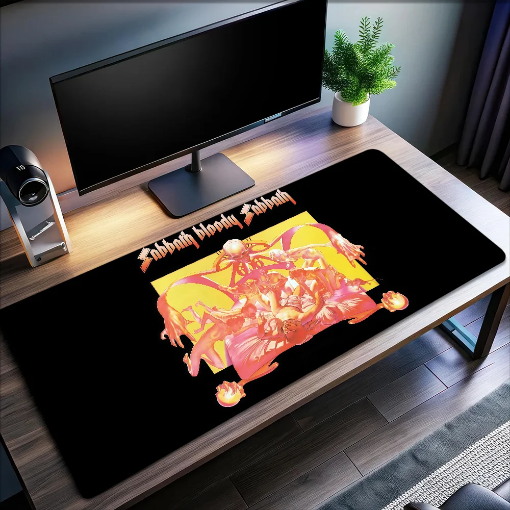 Mouse Pad Non-slip Lockedge Heavy Band Office Rock Student Gaming Thickened S-Sabbath Large Hard Writing Black Cushion MousePad