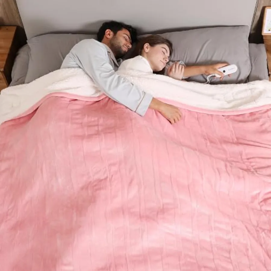 

Heated Blanket King Dual Control Electric Blanket King Size with 5 Heating Levels and 10 Hours Auto Off Machine Washable Plush