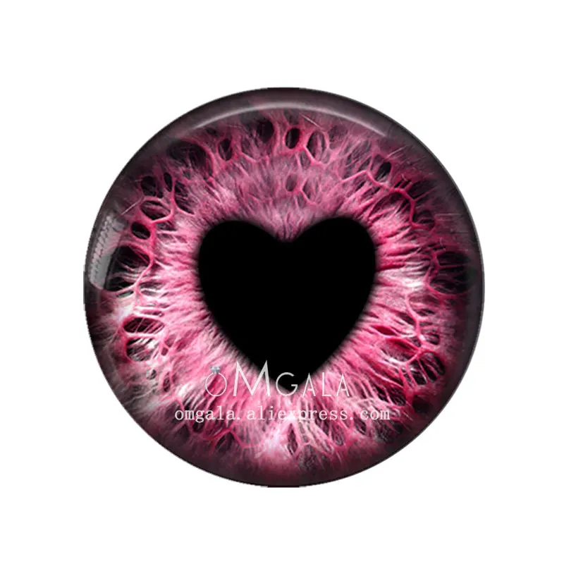 5 Pairs Heart Shape Pupil Doll Eyes Drogon Animals Eyes For Toy Round Glass Cabochon Dome Demo Flat Back Making Findings