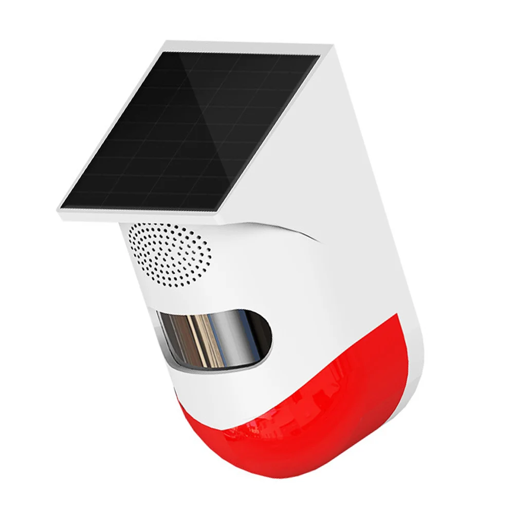 1Pcs Solar Outdoor Infrared Alarm Security White Red Intelligent Night Alert Solar Powered Home Security Sensor