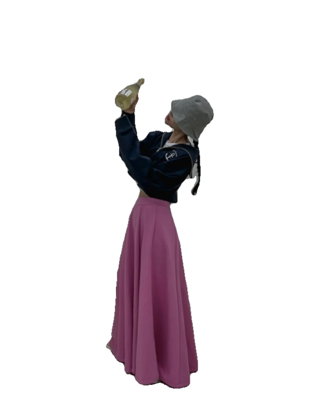 

Юбка-миди трапециевидной формы ярких цветов, женская винтажная утягивающая универсальная драпированная юбка с эластичной резинкой на талии, модная молодежная длинная юбка