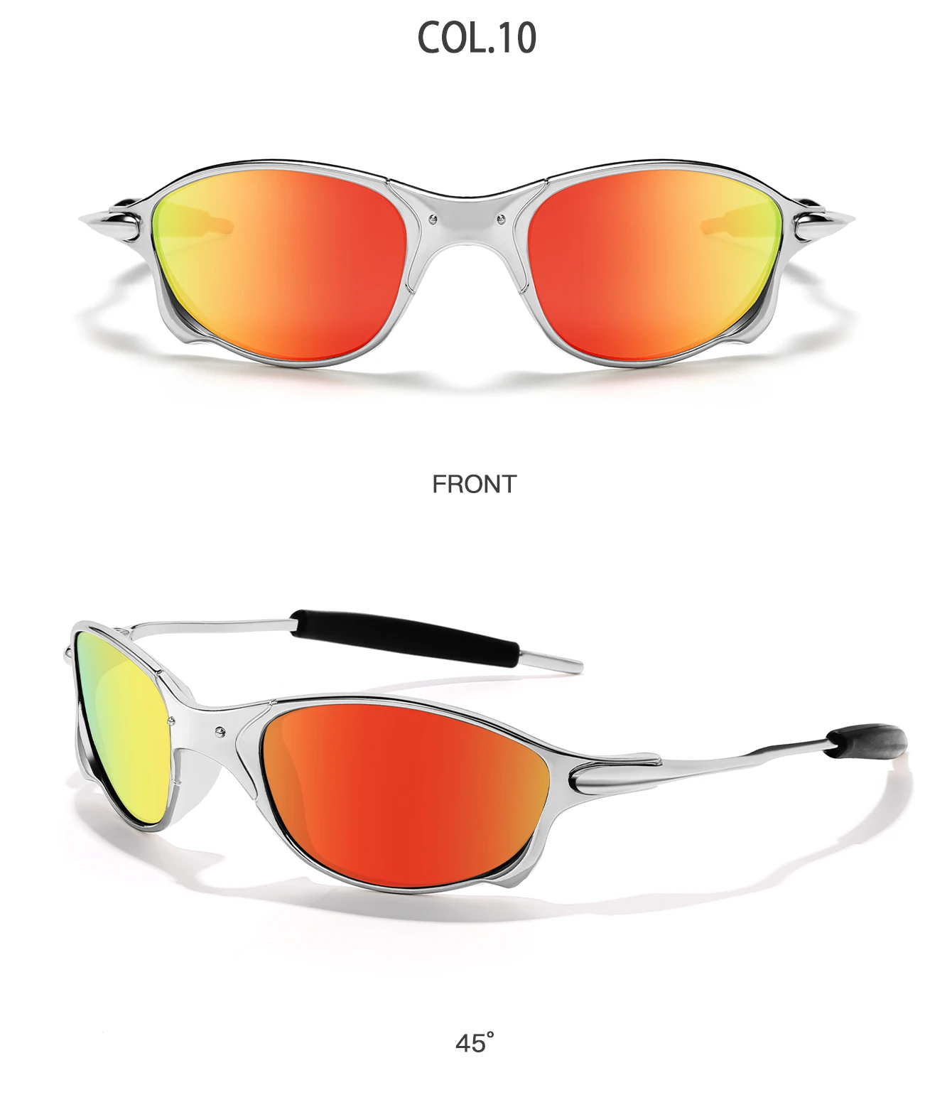 Polarisierte Sonnenbrille für Männer und Frauen, Metallrahmen-Brille mit UV-Schutz für Outdoor-Sportarten, Radfahren, Laufen, Wandern, Fahren – Detail 12