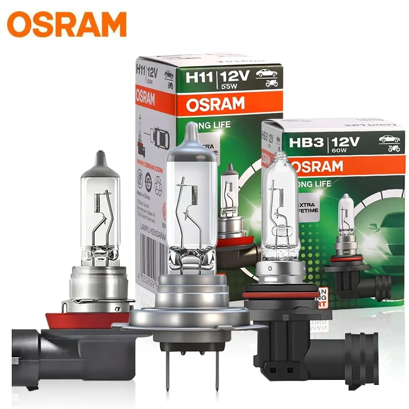 OSRAM 2pcs H4 H7 H11 9012 HIR2 HB3 HB4 Original Lamp 3200K Head Light H3 H1 9005 9006 Lamp Car Halogen Bulbs Longlife Fog Lights