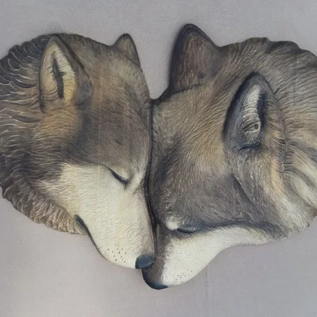 Mother's Day Wolf Head Wooden Festival Gift Wooden Wolf Head Wooden