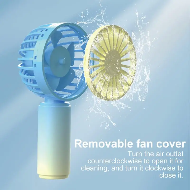 Portable Fan USB Rechargeable Small Fans Colorful Electric Fan Creative Handheld Fan Pocket Electric Mini Fan For Summer