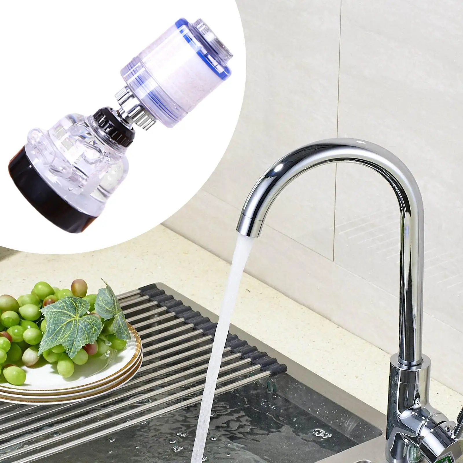 Water Filtration System Anti-Splash Sprayer Slashproof Nozzle for Kitchen