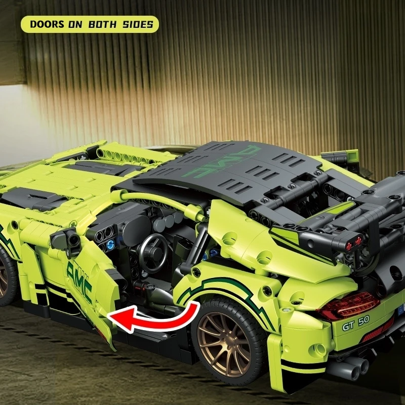 Kreative Technische Sportwagen Bausteine Set MOC Montage Ziegel Desktop Sammlung Ornament Festival Geschenk Erwachsene Kinder