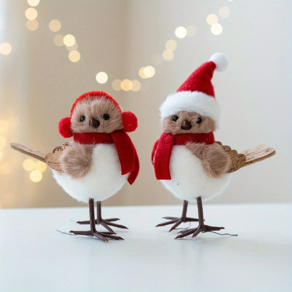 Roter Schal Schaumstoff Weihnachtsvogel Baumschmuck Anhänger Heimdekoration Festliche Winterdekoration Niedliches Neuartiges Party-Geschenk-Accessoire – Detail 7