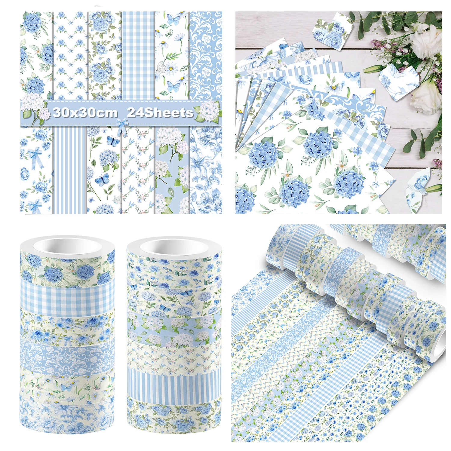 Hortensie Macrophylla Washi Tape oder Scrapbooking Hintergrundpapier Geburtstag Fotoalbum Dekor DIY Bastelpapier Partyzubehör