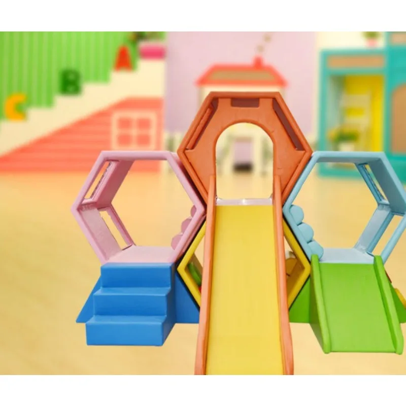 【Down Payme】Parent Child Climbing Physical Training Soft Play Honeycomb Combination Pink Big Slide Set   1pcs
