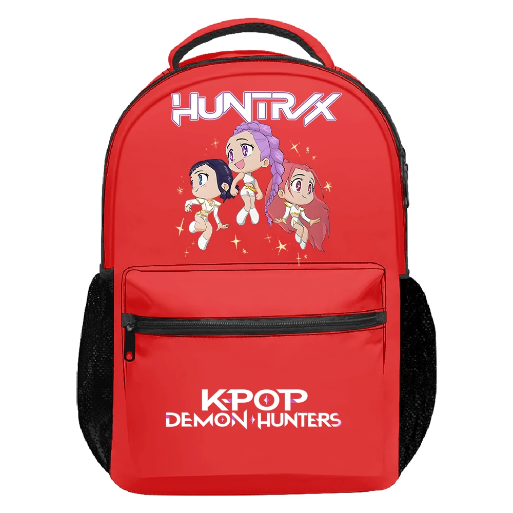 KPop デーモンハンター Huntrix ワールドツアーバックパック女性男性リュックサックユニセックストラベルバッグパックサックカジュアルデイパック