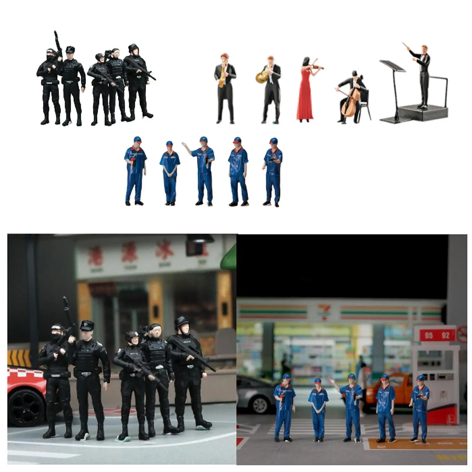 

5Pcs 1/64 Miniature Scenes Decoration Ornament Landscape Resin Figure Model