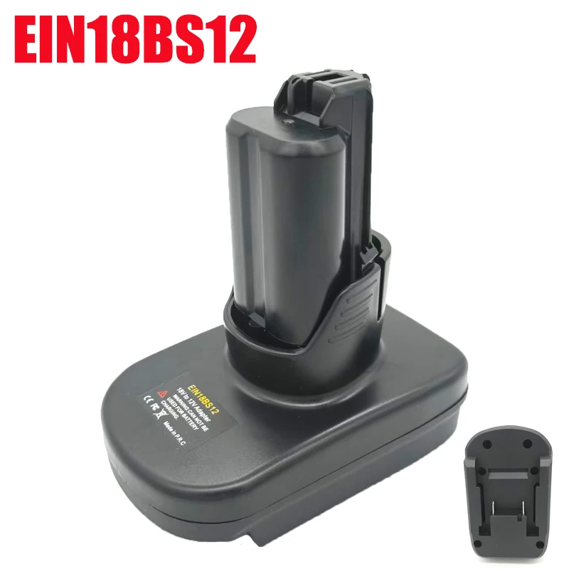 

For Ein 18V Li-ion Batteries EIN18BS12 Battery Adapter Converter Compatible with For Bosch 12V Li-ion Battery Power Tools Drills