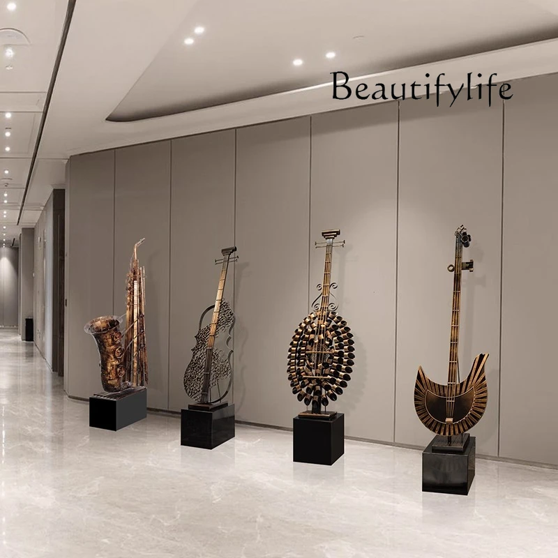 Violin Musical Instrument High-end Ornament Hotel Lobby Living Room Entrance Floor-to-ceiling Large-scale Artwork