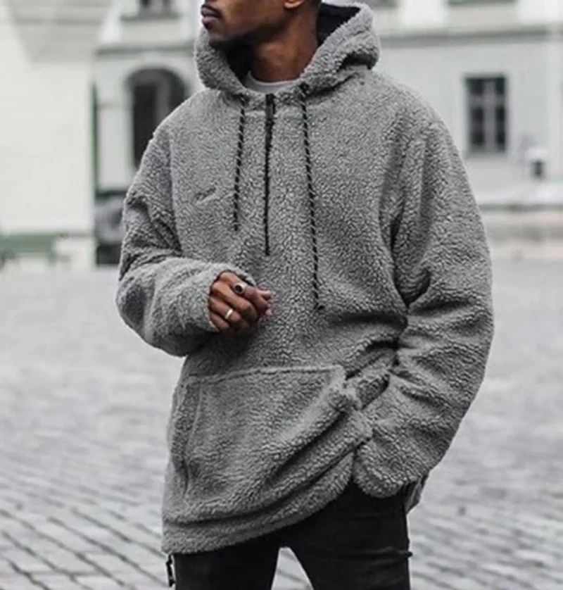 

2023 Autumn and Winter New Men's Fashion Casual Plush Thickened Hooded Sweater