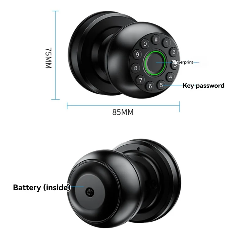 IDUD Smart Password Lock Kunci Kata Sandi Untuk Pintu Kayu Interior, Pintu Kamar Tidur, Kantor Dan Apartemen Dengan Kontrol Ponsel