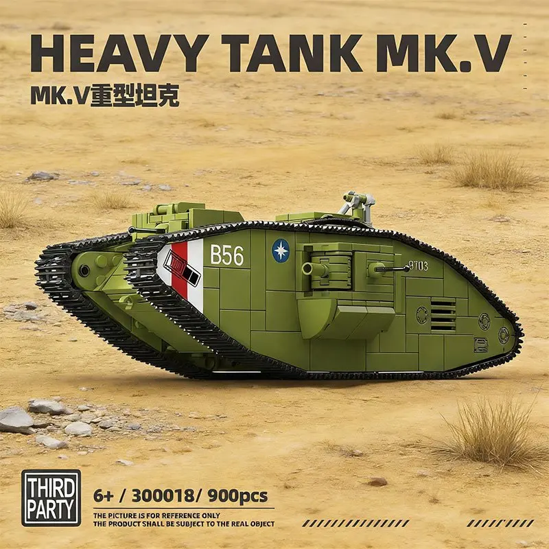 

World War I German A7V Heavy Tank British Mark MK.V Tank Building Blocks Set - Educational Toy for Children History-Themed Gift