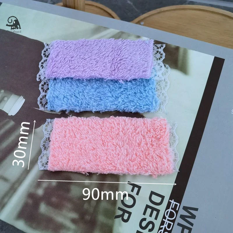 3Pcs/Set Dollhouse Mini Bathroom Lace Towel Ręcznik kąpielowy Model do dekoracji domku dla lalek Zabawki do zabawy DIY Ozdoby łazienkowe