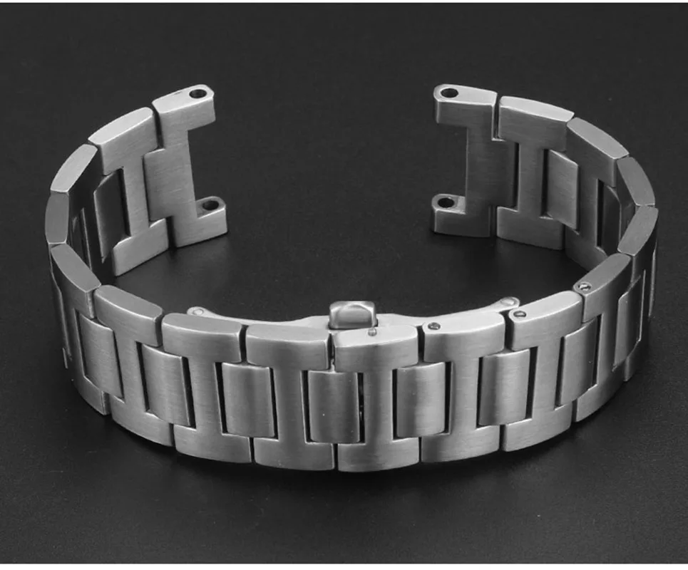 Bracelet Notch Precision steel 20*12MM 22*14MM Watch Band Wristband Folding Clasp For Cartier Pasha Stainless steel Watch Strap