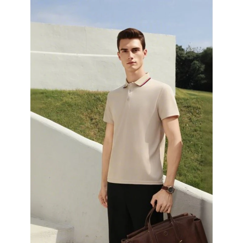 

Men's and Women's Polo Shirts Summer Striped Collar T-shirts High Quality Splicing Color Business Work Daily Short Sleeves