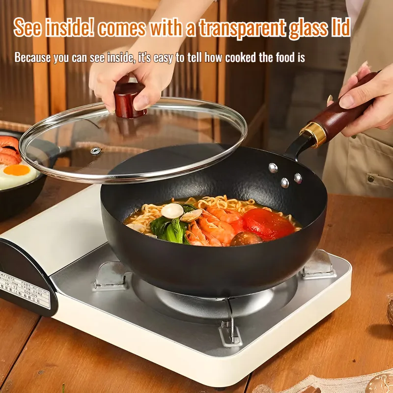 nonstick stirfrying apparatus frying pan seafood shellfish harmless and nontoxic tableready Forged Iron Skillet Old Frying Pan