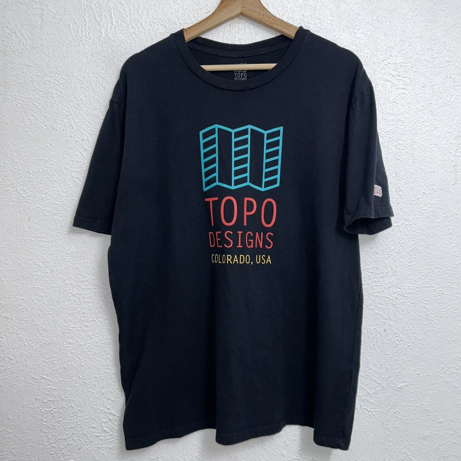 

Дизайнерская футболка Topo из Колорадо, США, черная футболка с коротким рукавом, большие размеры