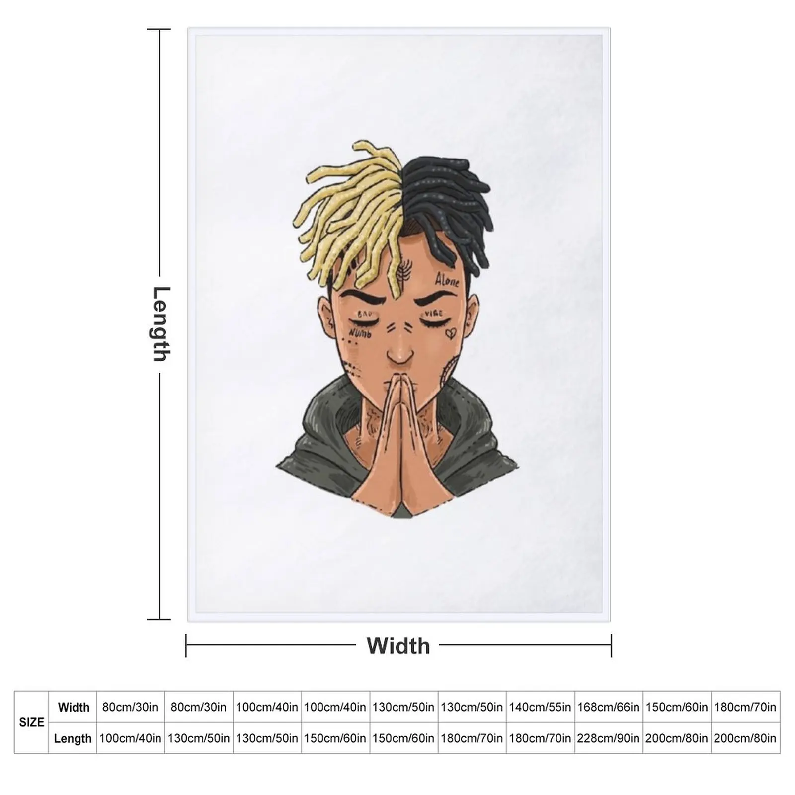 XXXTentation draw cartoon RIP legend Rap Throw Blanket Flannels Kid'S decorative Blankets