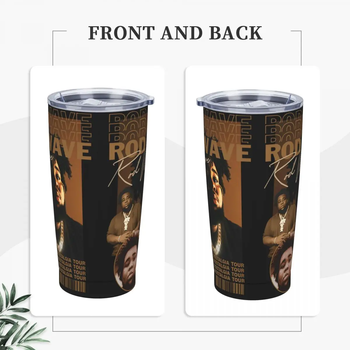 Rod Wave Nostalgia Tour 2024 Insulated Tumbler with Straws Hip Hop Rapper Stainless Steel Coffee Mugs Double Wall Car Cups 20oz