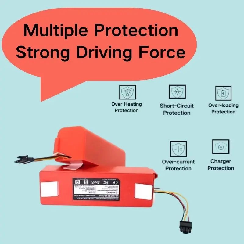 14.4V 5200/7800mAh for Xiaomi Roborock S55 S60 S65 S50 S51 S5 MAX S6 Parts Replacement Sweeper Robotic Vacuum Cleaner Battery