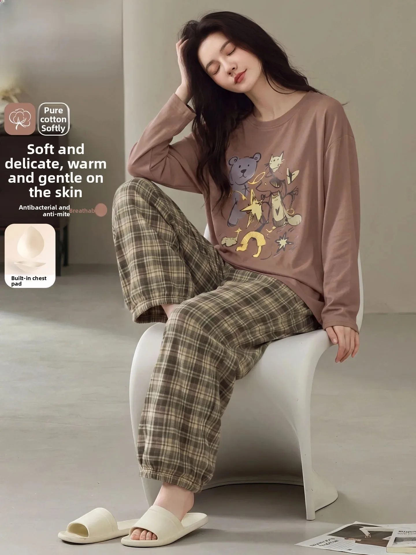 yueye-pigiama-da-donna-in-puro-cotone-con-maniche-lunghe-stampa-a-tema-cartone-animato-pantaloni-a-gamba-larga-e-taglio-a-lanterna-set-di-abbigliamento-da-casa-confortevole-e-realizzato-in-morbido-cotone