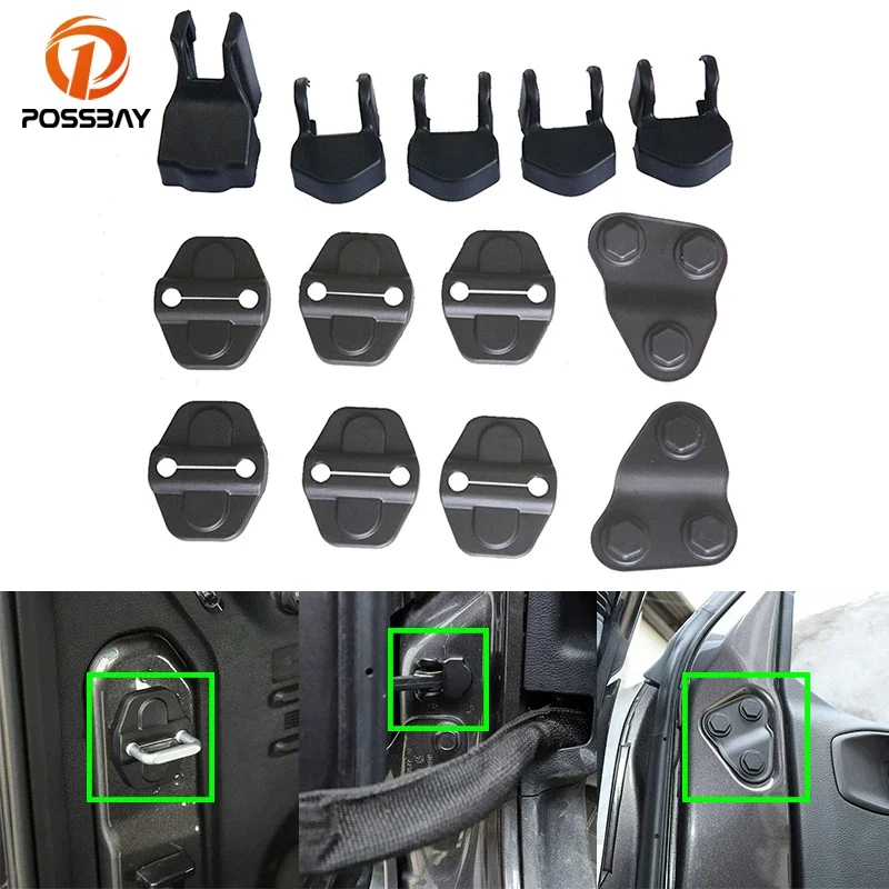 13Pcs Car Front Door Screw Protection Stopper Protector Latch Cover Trim for Jeep Wrangler JL JLU JT 2018 2019 2020 2021 Styling