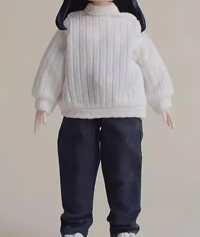 Gestricktes Langarmshirt im Maßstab 1:12, Skijacke, gerade geschnittene Freizeithose, Gürtel für 6 Zoll große BJD Asi 3.0 Spielfiguren – Detail 10