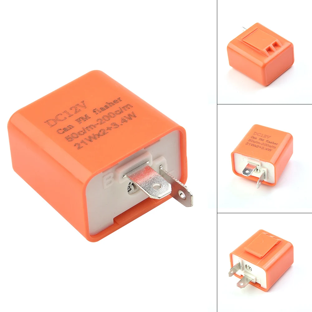 1/2 Pcs Motorcycle 2 Pin Adjustable LED Indicator Flasher Relay Adjustable Frequency Motorcycle Flasher Accessories